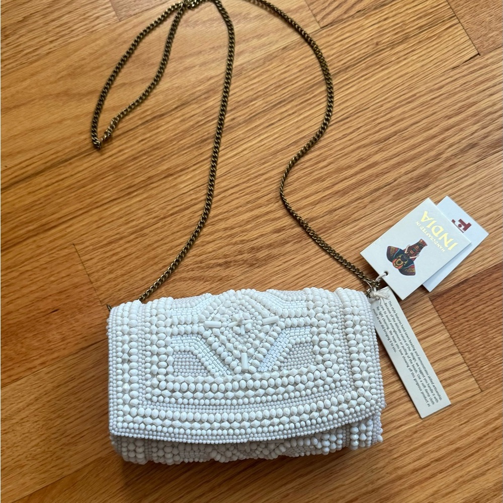 White beaded bag